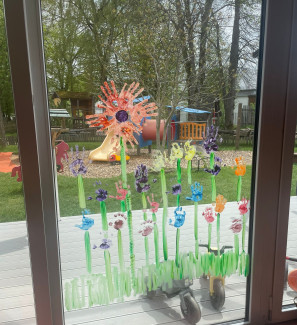 Fensterbild Krippe